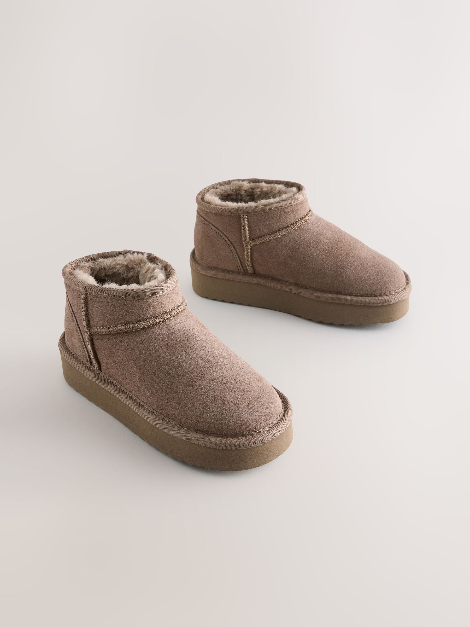 Mink Brown Wide Fit (G) Water Repellant Suede Pull On Boots image 1