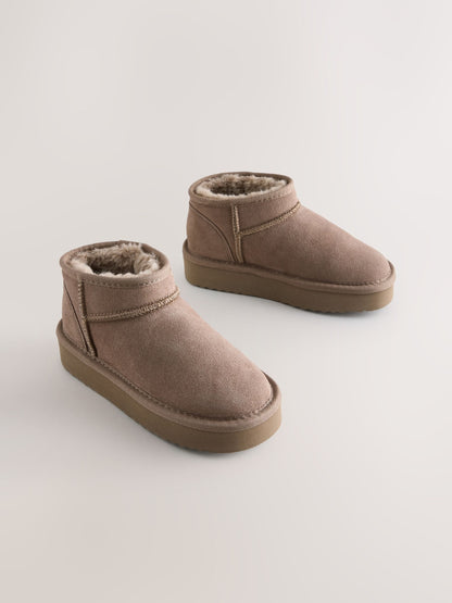 Mink Brown Wide Fit (G) Water Repellant Suede Pull On Boots image 1