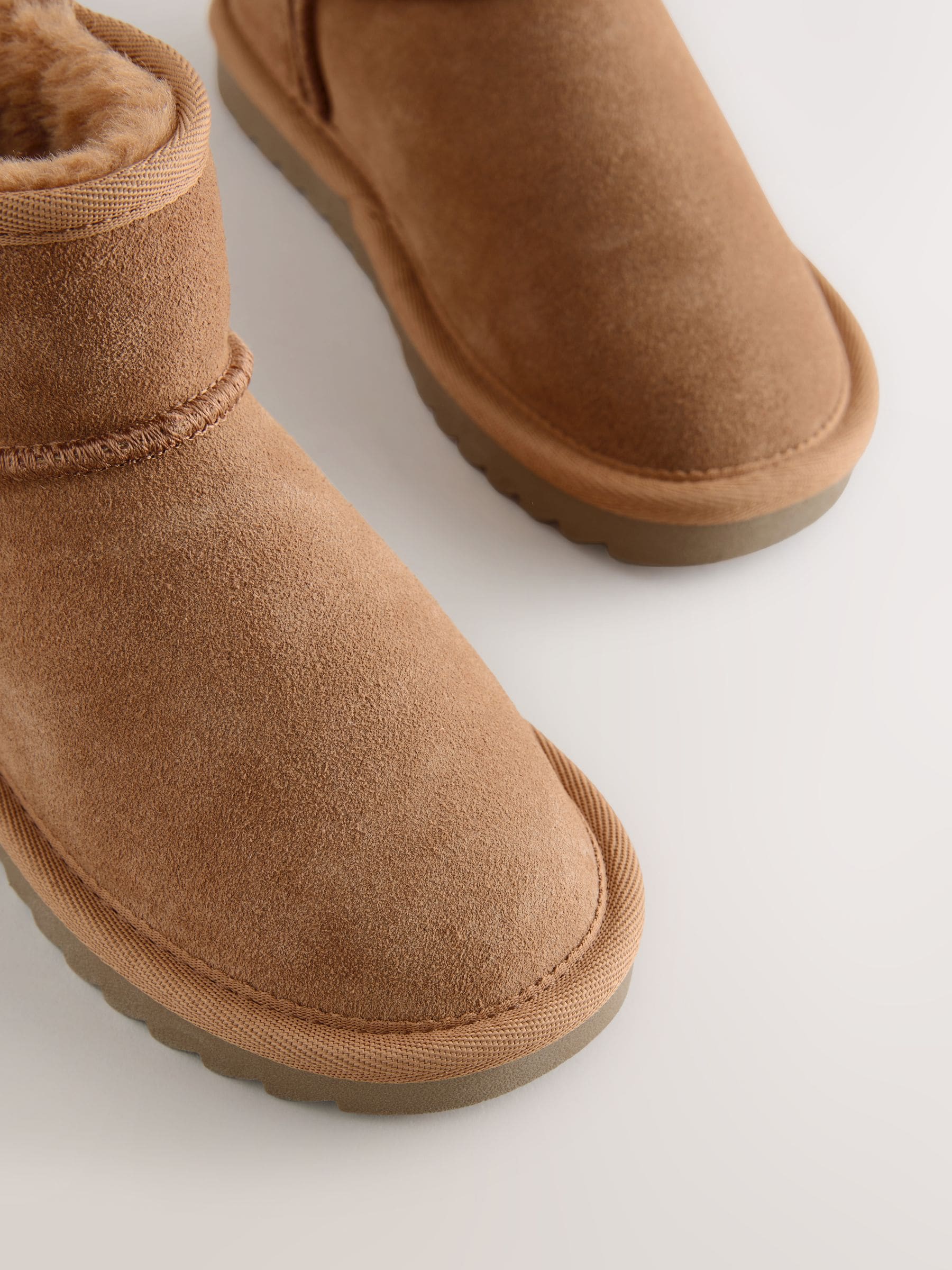 Tan Brown Standard Fit (F) Water Repellant Suede Pull On Boots image 4