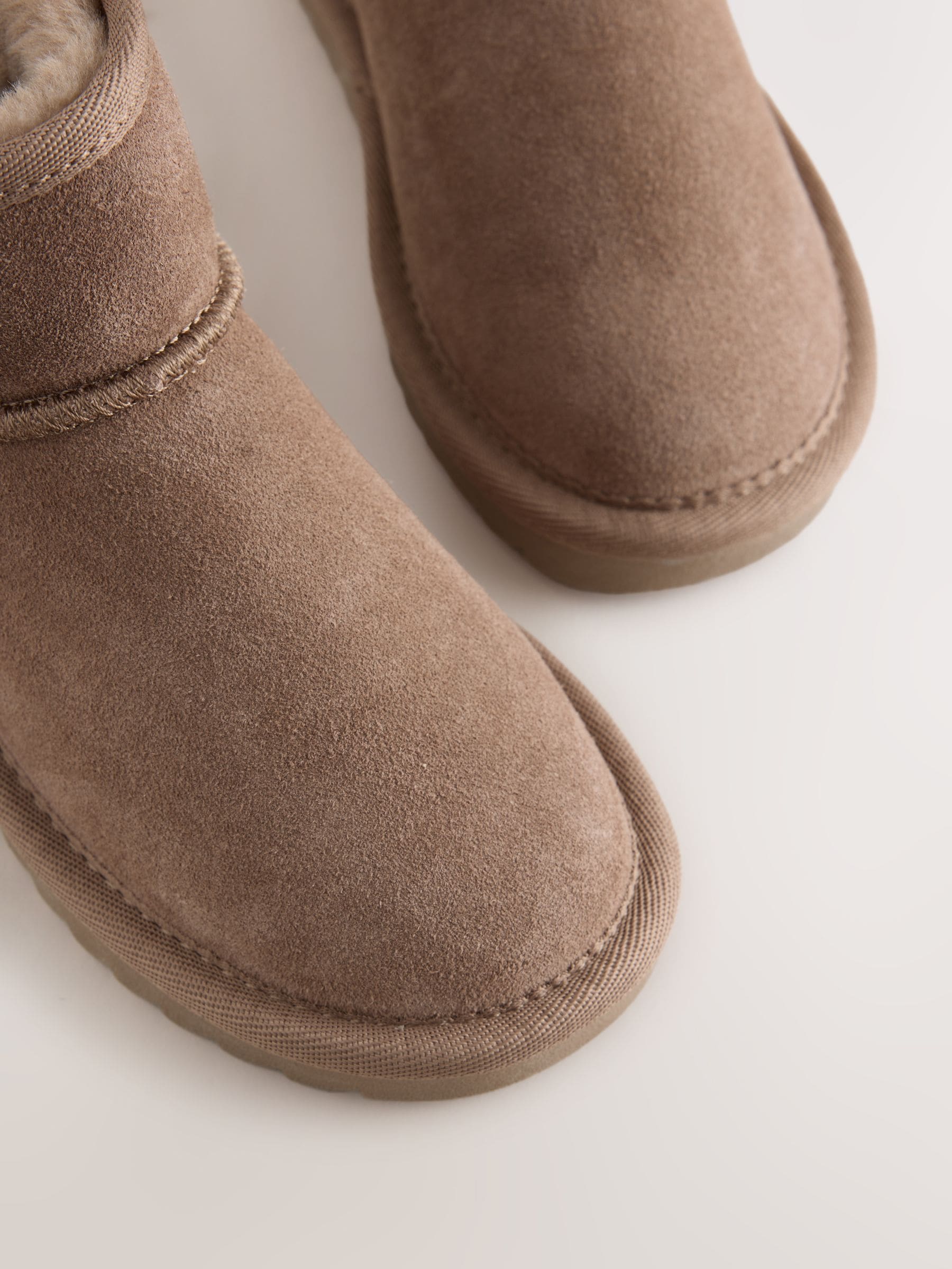 Mink Brown Wide Fit (G) Water Repellant Suede Pull On Boots image 3