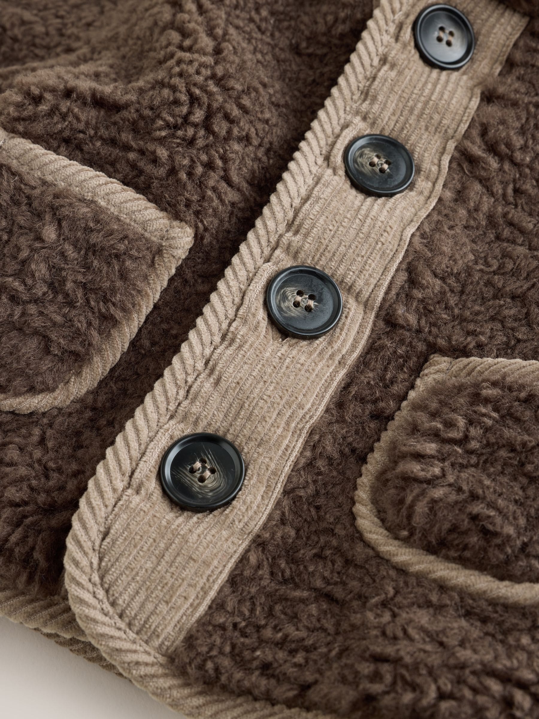 Dsiney Kidz - Chocolate Brown Borg Hooded Fleece Lined Baby Jacket image 4
