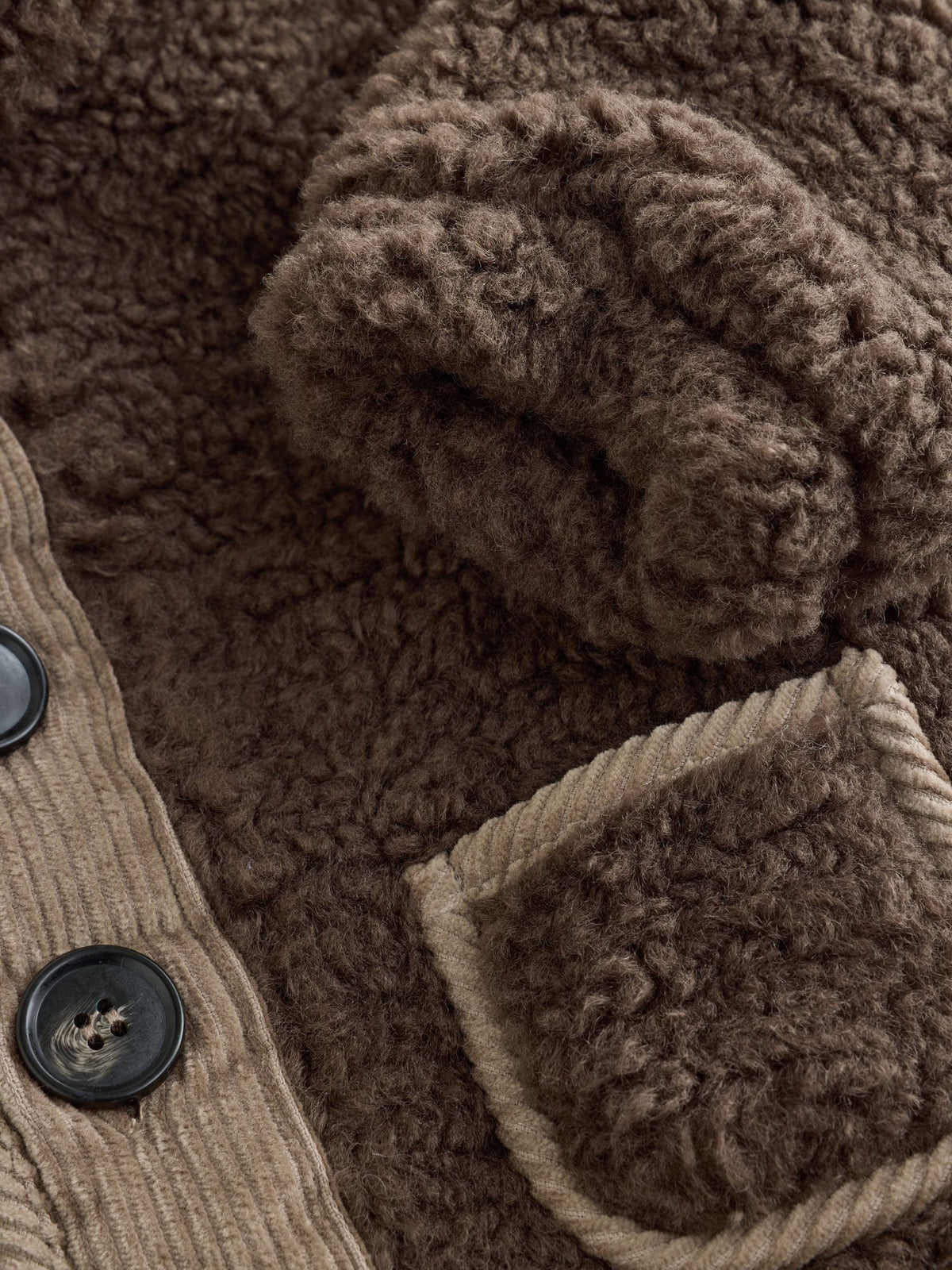 Dsiney Kidz - Chocolate Brown Borg Hooded Fleece Lined Baby Jacket image 6