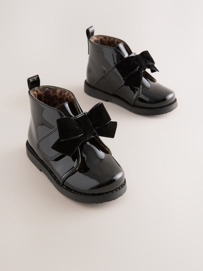 Black Bow Detail Ankle Boots image 1