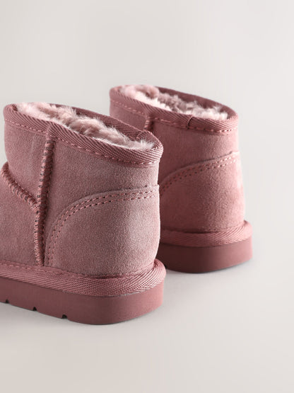 Pink Wide Fit (G) Water Repellent Suede Pull On Boots image 3
