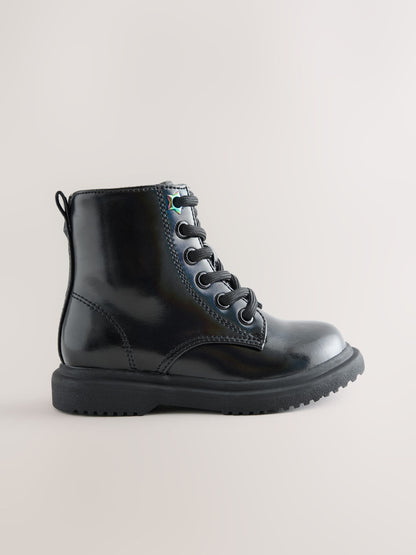 Black Standard Fit (F) Lace Up Ankle Boots image 3