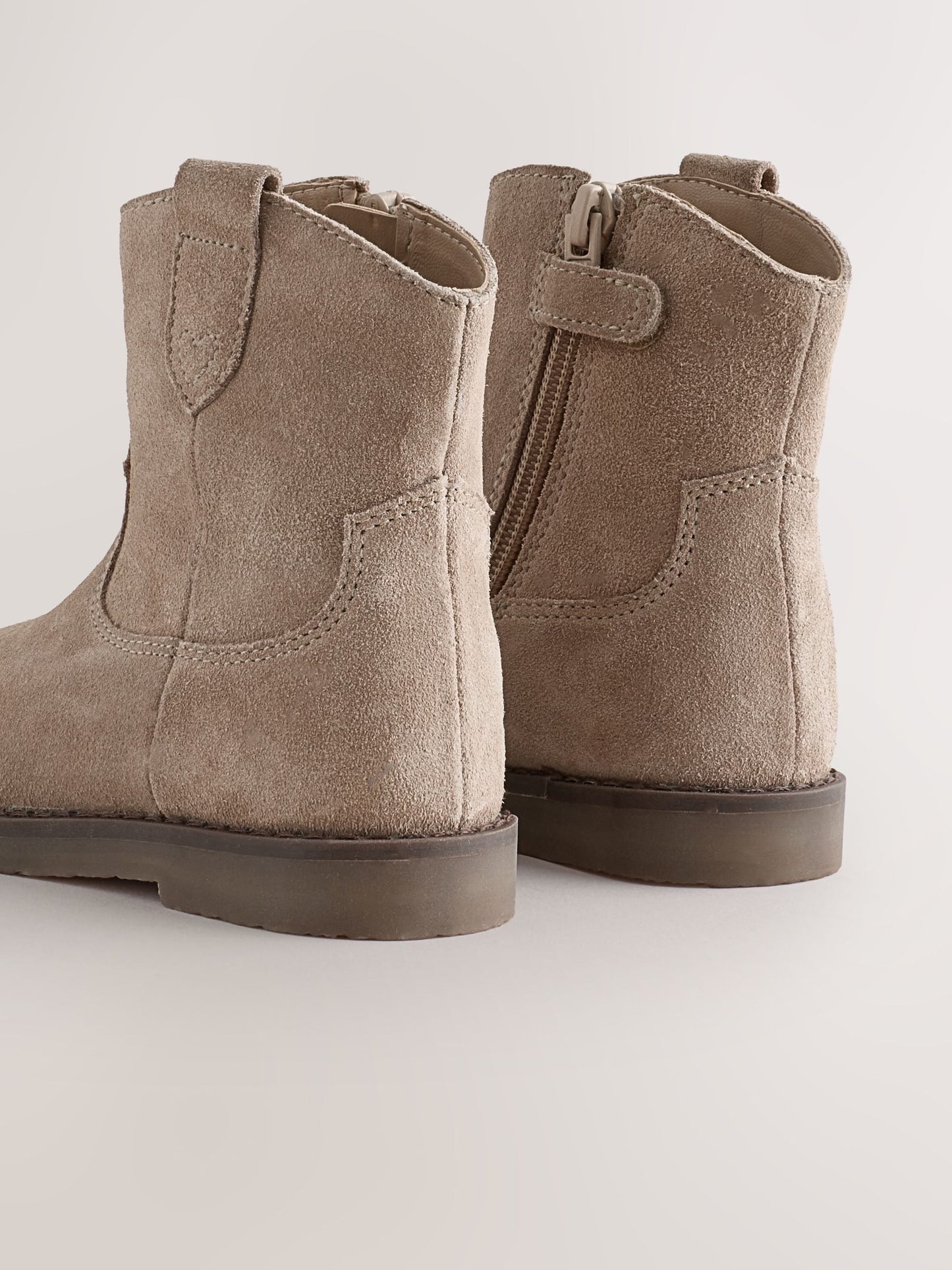 Suede Neutral Standard Fit (F) Western Ankle Boots image 4