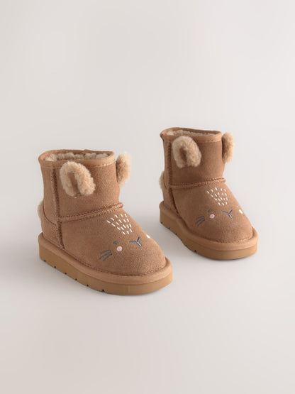 Tan Brown Bunny Standard Fit (F) Water Repellent Suede Pull On Boots image 1