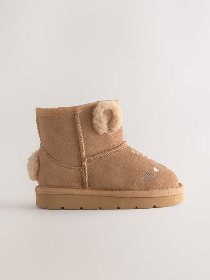 Tan Brown Bunny Standard Fit (F) Water Repellent Suede Pull On Boots image 2