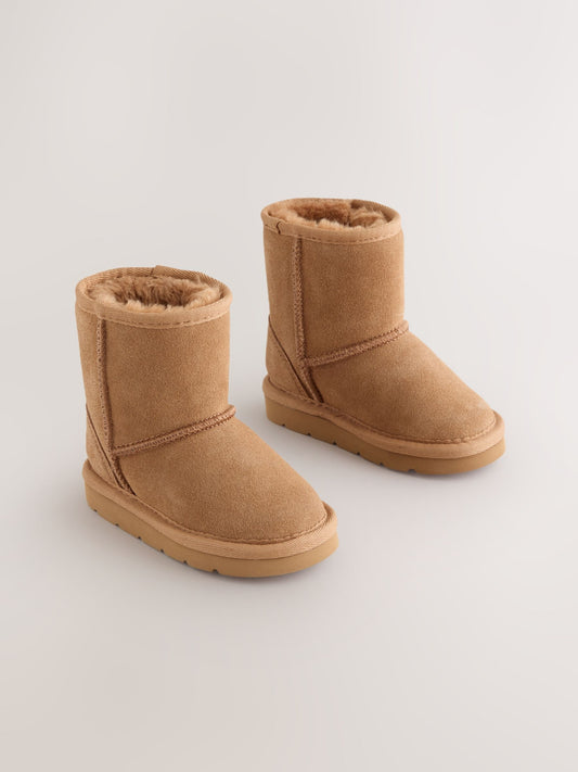 Dsiney Kidz - Tan Brown Standard Fit (F) Water Repellent Tall Suede Pull On Boots image 1