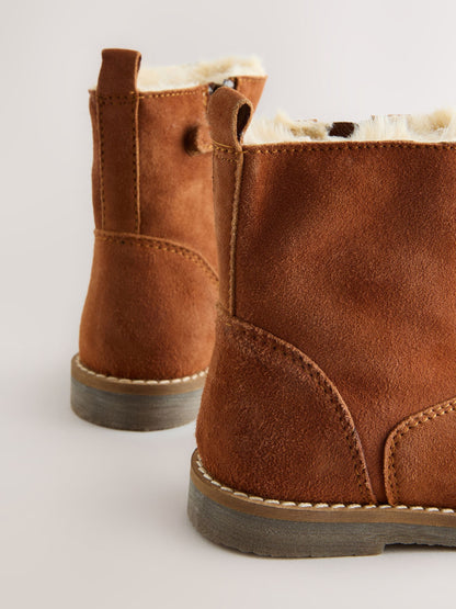 Dsiney Kidz - Tan Brown Standard Fit (F) Suede Tall Boots image 5