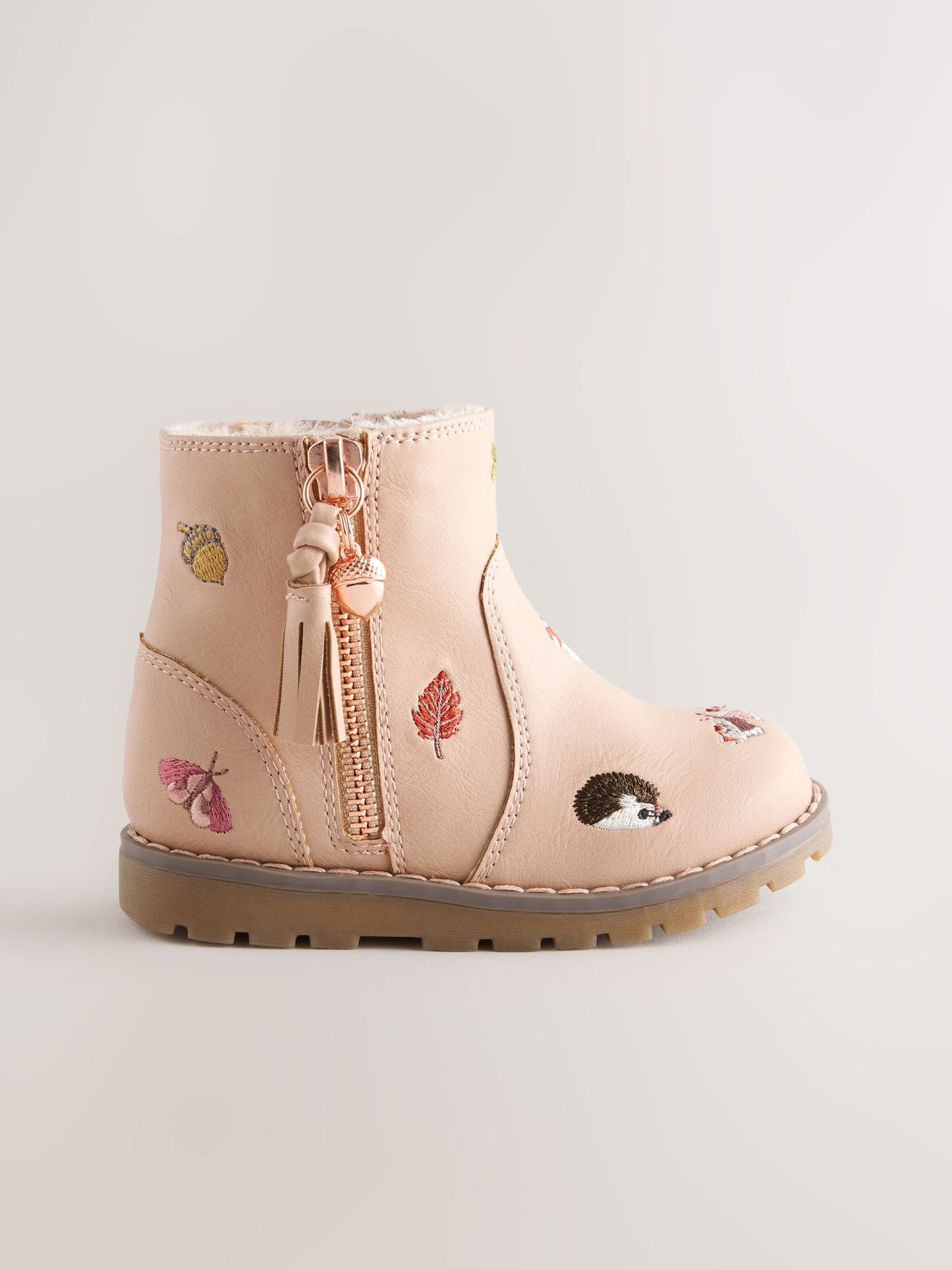 Pink Embroidery Standard Fit (F) Chelsea Zip Tassel Ankle Boots image 2