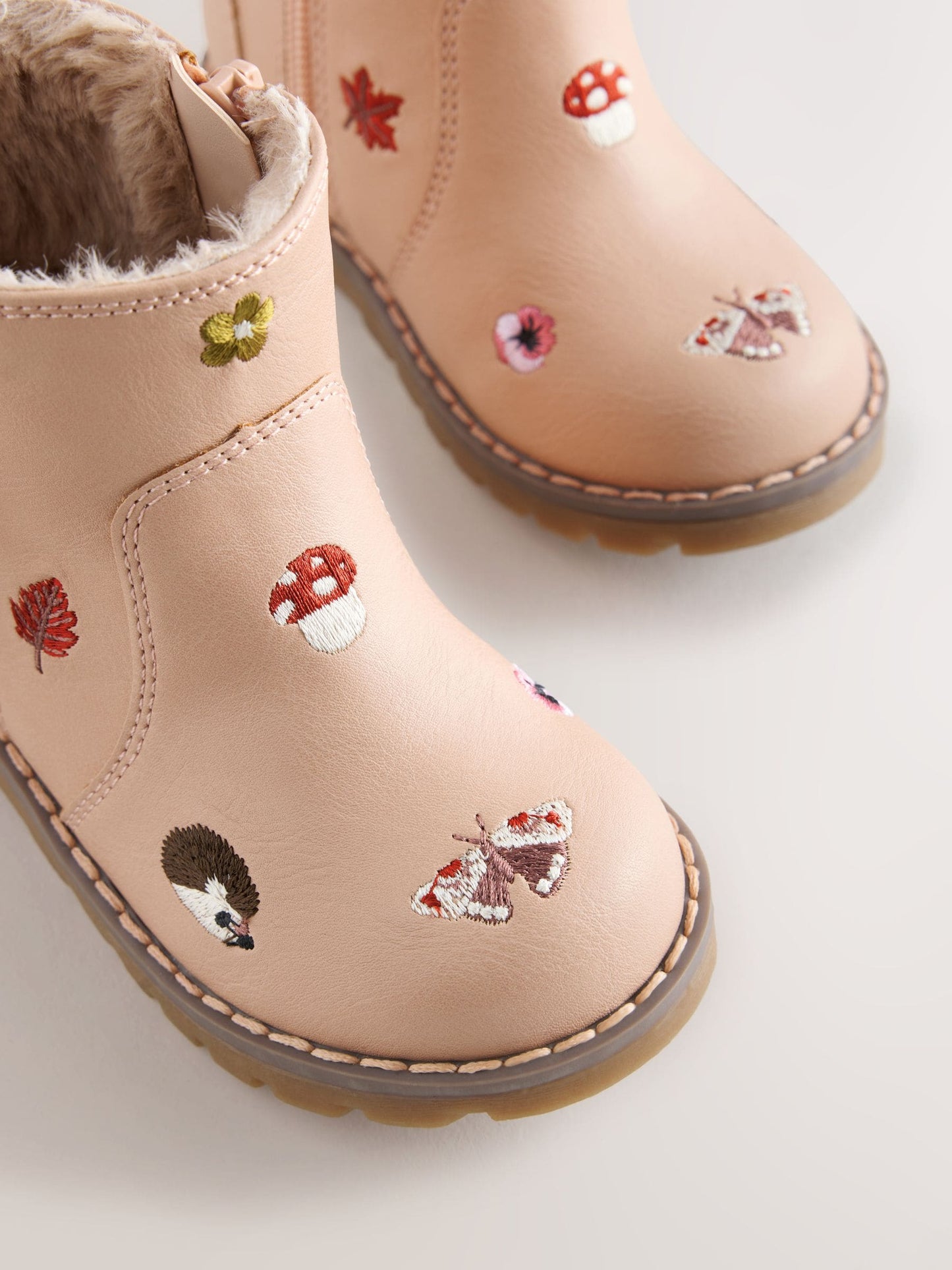 Pink Embroidery Standard Fit (F) Chelsea Zip Tassel Ankle Boots image 3