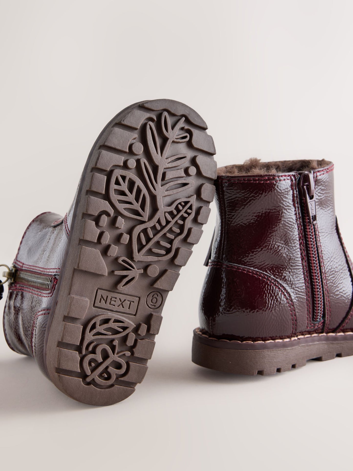 Burgundy Red Standard Fit (F) Chelsea Zip Tassel Ankle Boots image 5