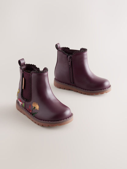 Burgundy Red Chelsea Ankle Boots image 1