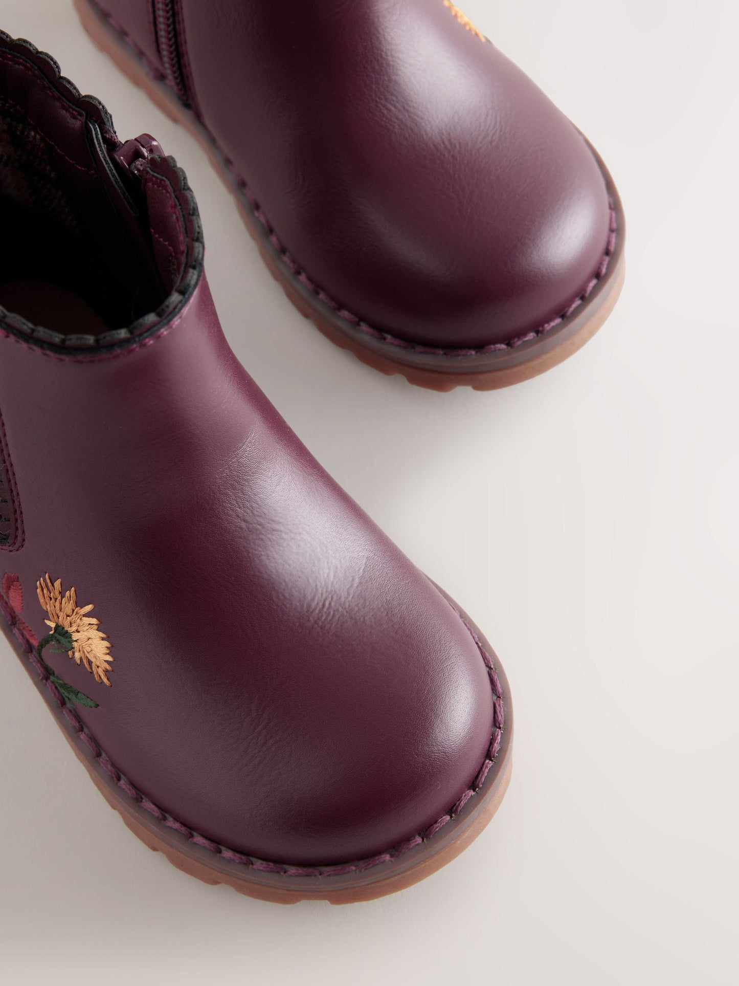 Burgundy Red Chelsea Ankle Boots image 4