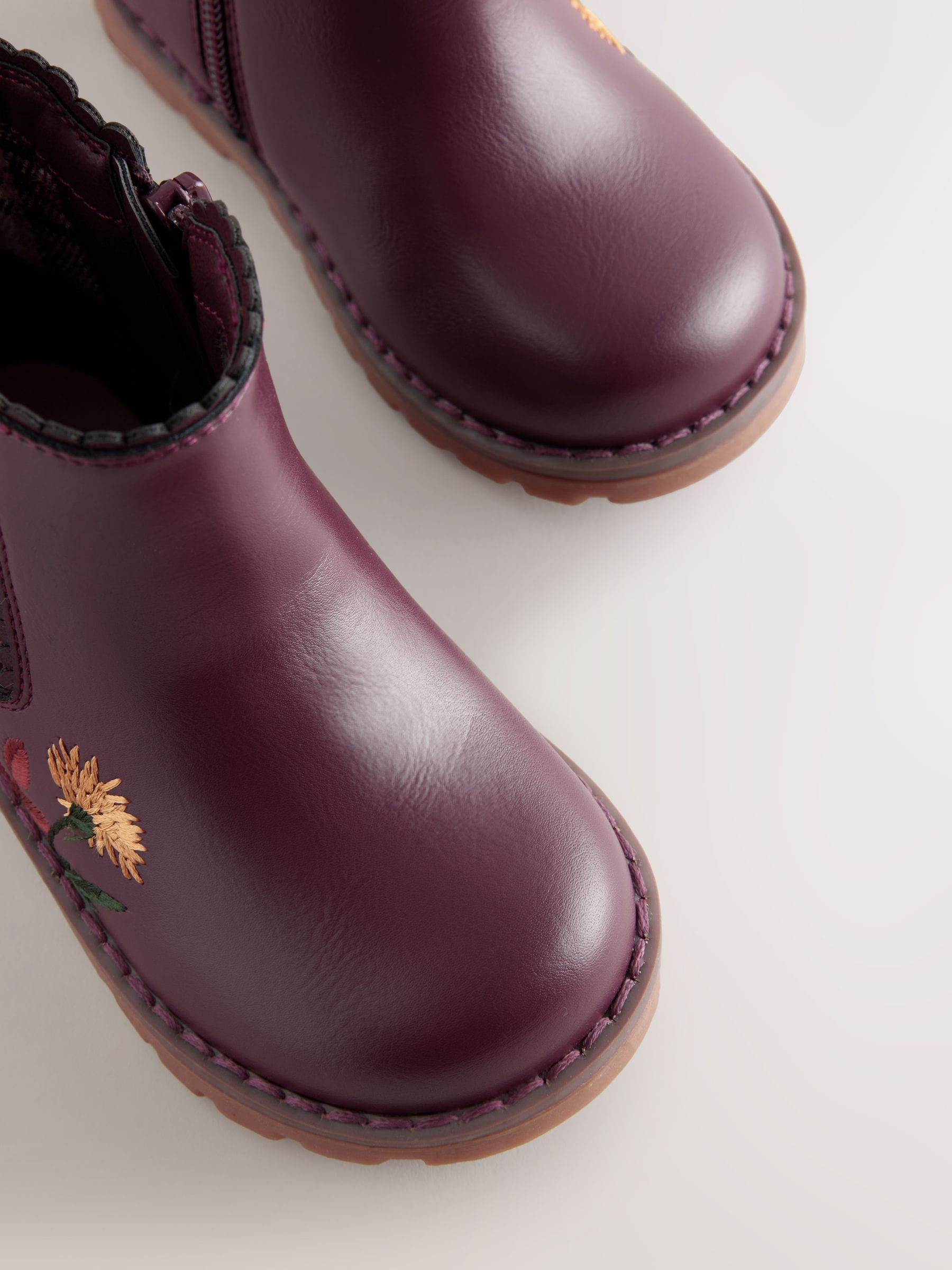 Burgundy Red Chelsea Ankle Boots image 4