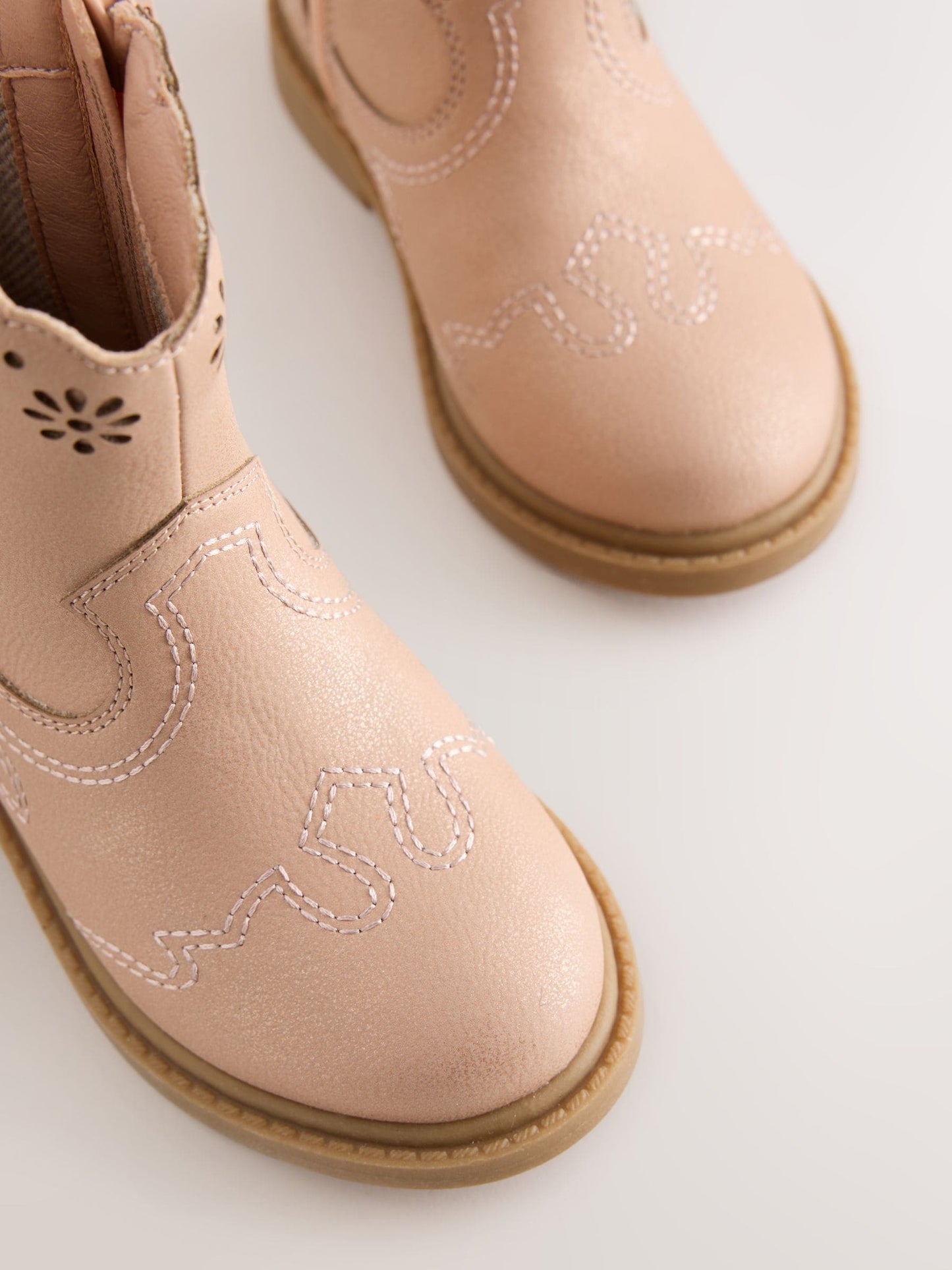 Pink Shimmer Western Ankle Boots image 4
