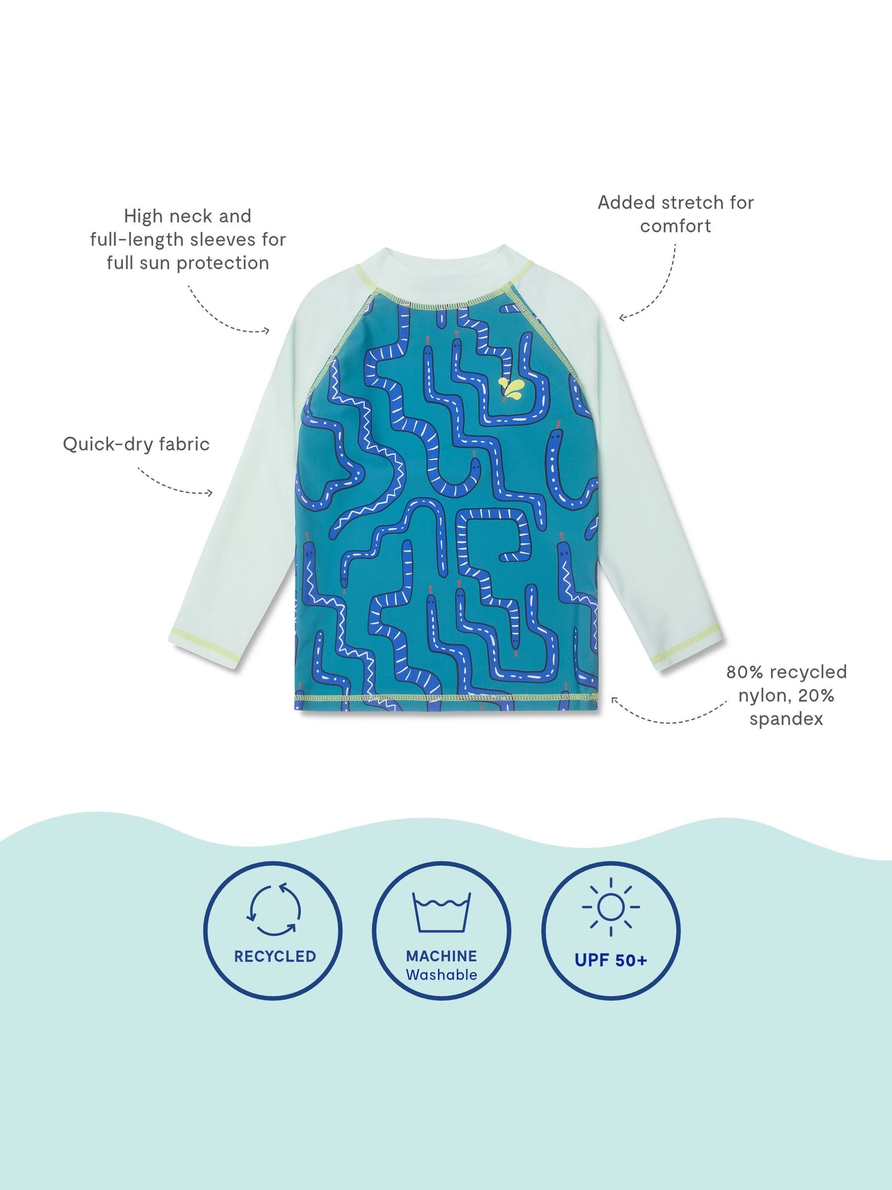 Muddy Puddles Green UV Protective Rash Vest image 5