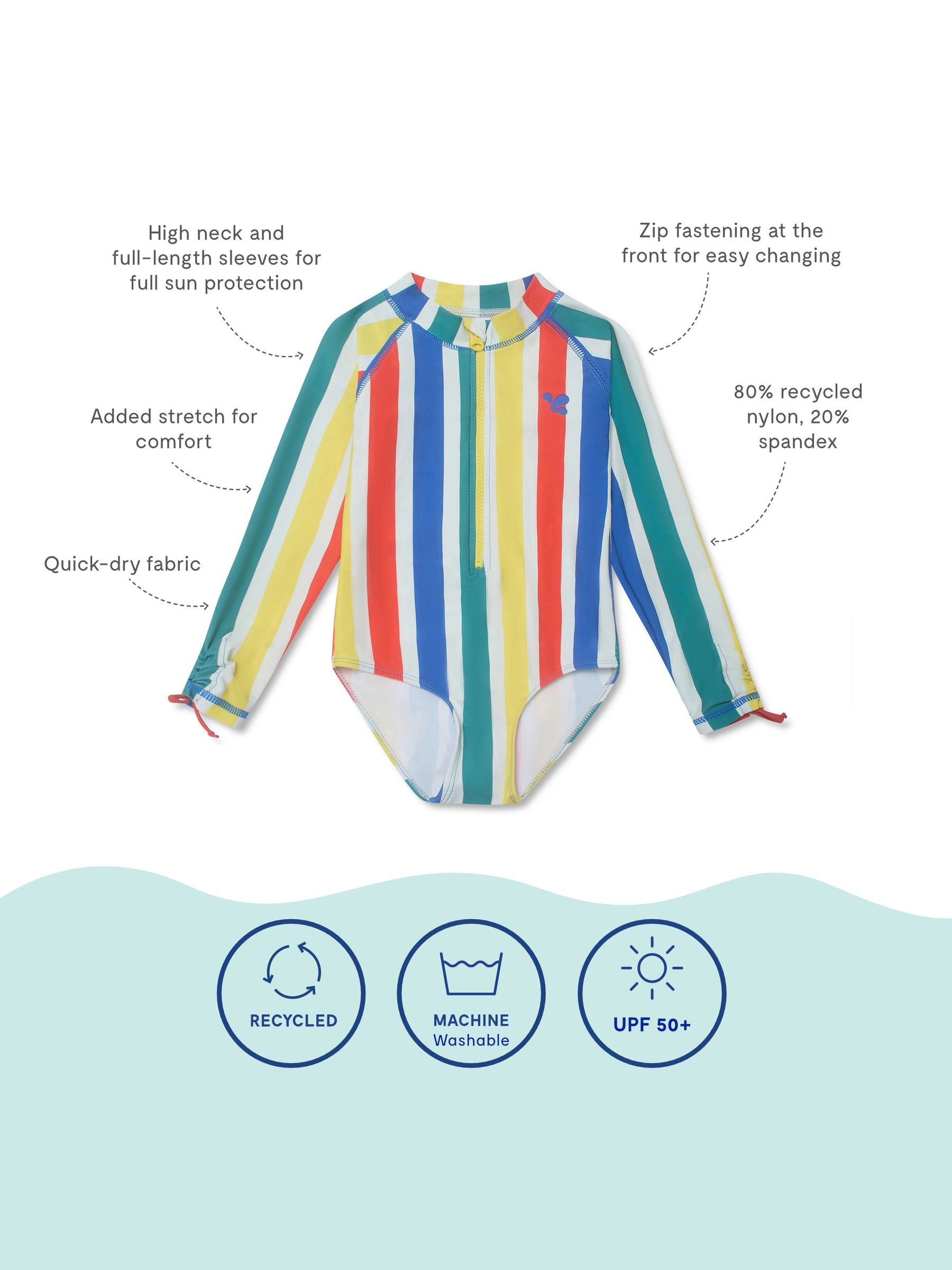 Muddy Puddles White UV Protective Swimsuit image 5