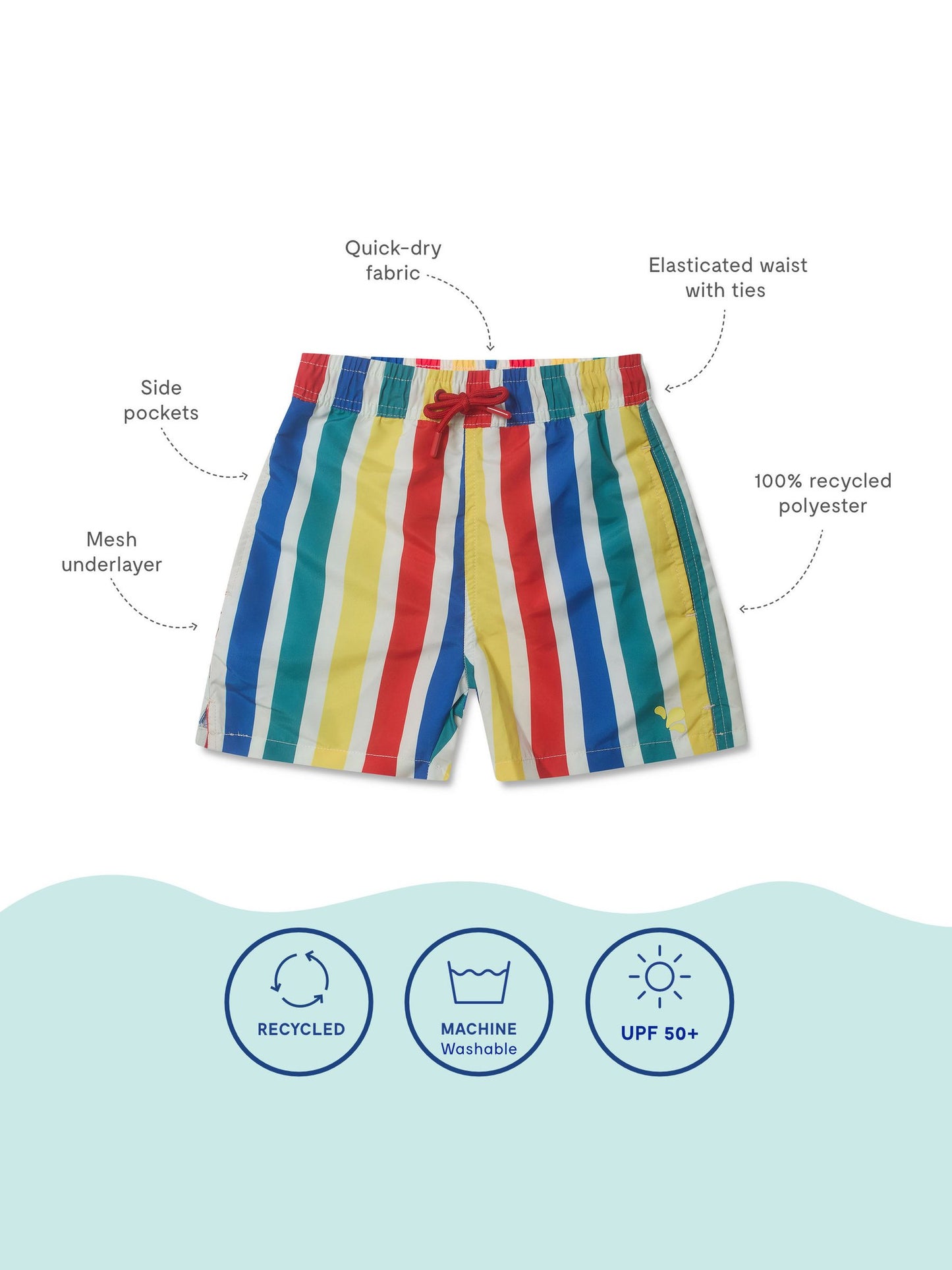 Muddy Puddles White UV Protective Swim Shorts image 5