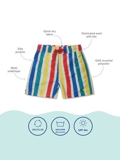 Muddy Puddles White UV Protective Swim Shorts image 5