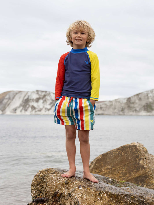Muddy Puddles White UV Protective Swim Shorts image 1