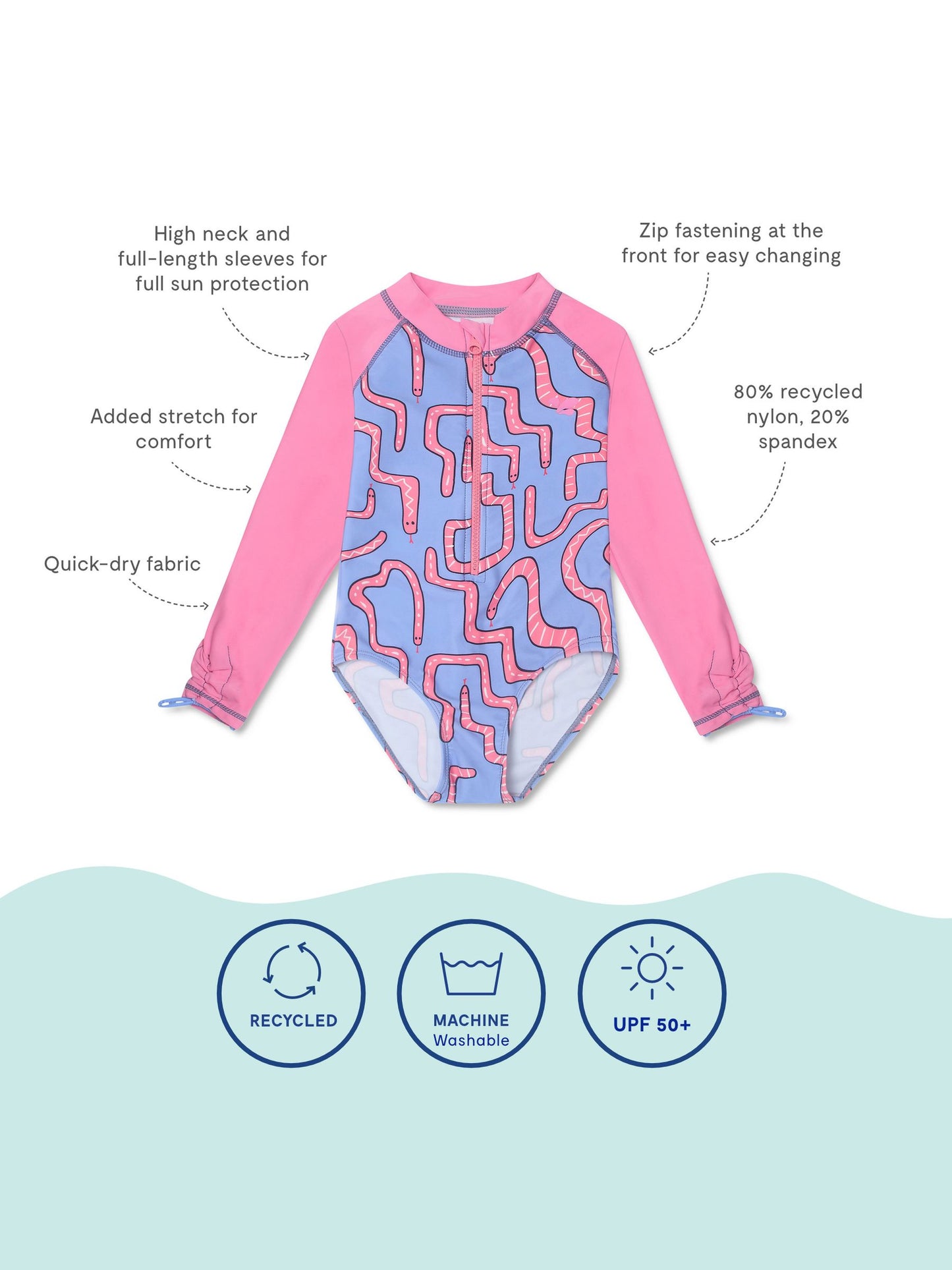 Muddy Puddles Pink UV Protective Swimsuit image 5