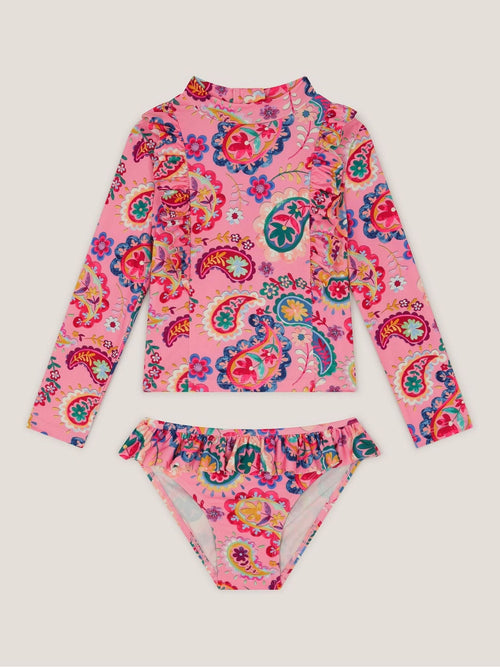 Monsoon Pink Paisley Print UPF50+ Long Sleeve Swim Set image 1