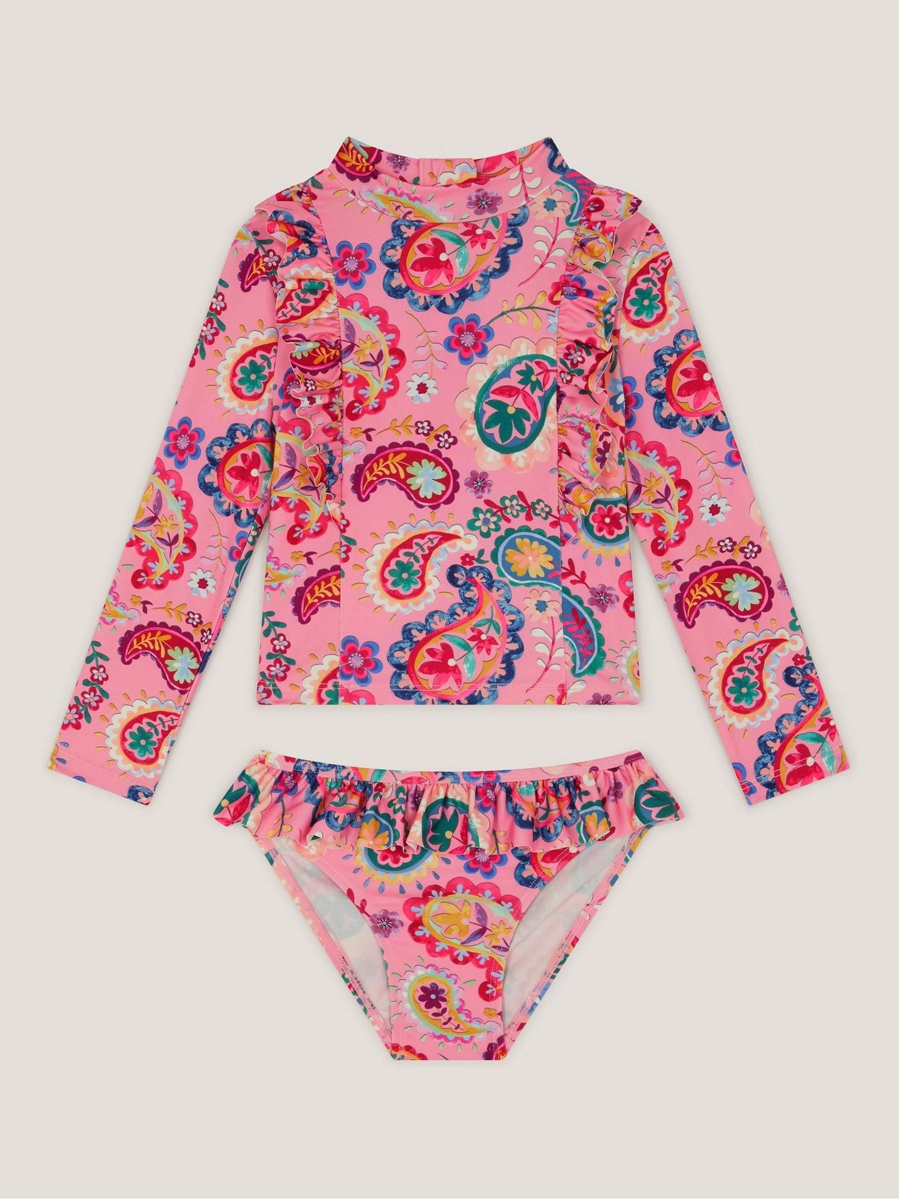 Monsoon Pink Paisley Print UPF50+ Long Sleeve Swim Set image 1