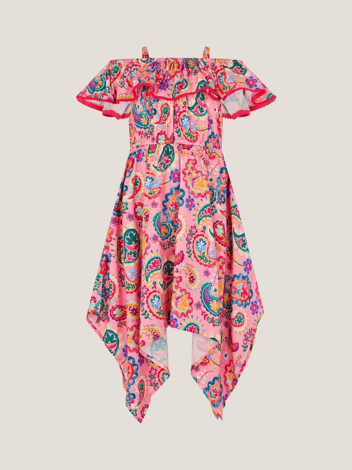 Monsoon Pink Paisley Print Hanky Hem Dress image 2