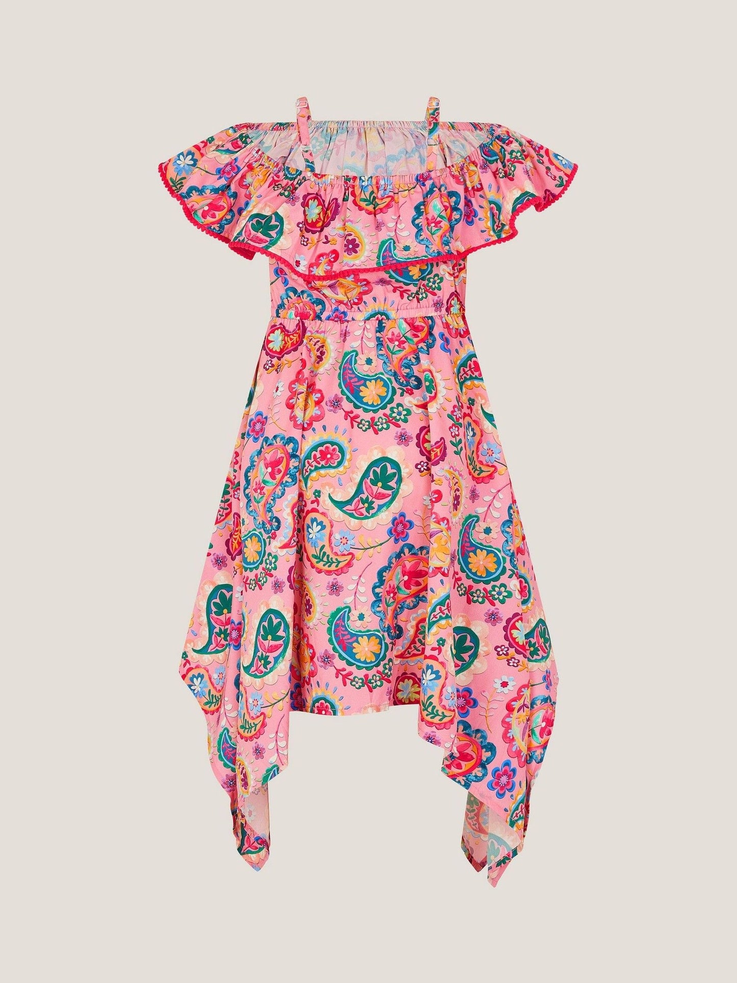 Monsoon Pink Paisley Print Hanky Hem Dress image 3