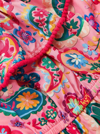 Monsoon Pink Paisley Print Hanky Hem Dress image 4