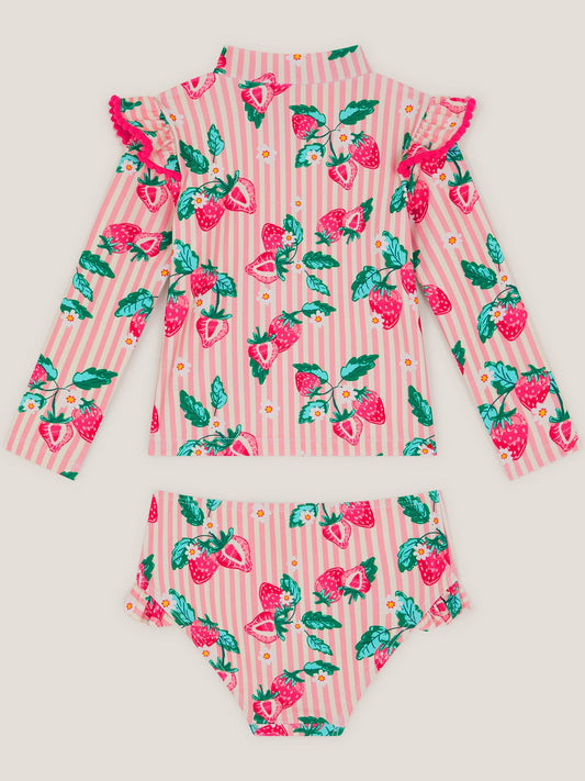 Monsoon Pink Baby Strawberry Print UPF50+ Swim Set image 2