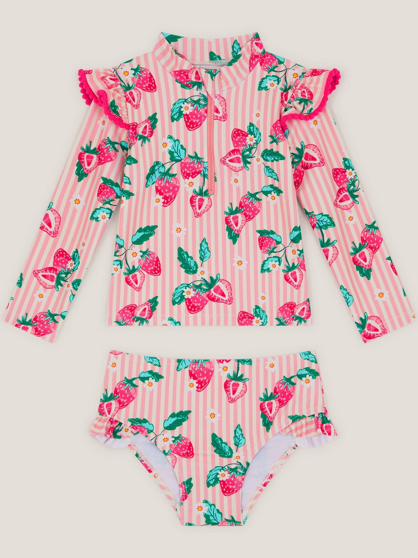 Monsoon Pink Baby Strawberry Print UPF50+ Swim Set image 1