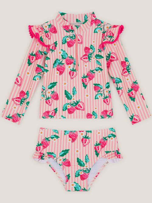 Monsoon Pink Baby Strawberry Print UPF50+ Swim Set image 1