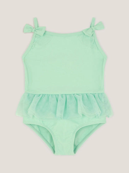 Monsoon Green Baby Mesh Ruffle Swimsuit image 1