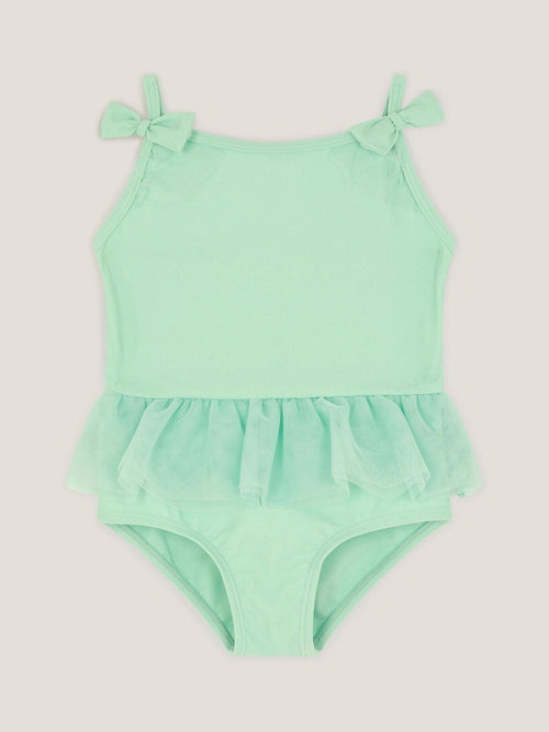 Monsoon Green Baby Mesh Ruffle Swimsuit image 1