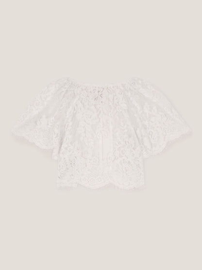 Monsoon Cream Communion Lola Lace Short Sleeve Cover Up image 2