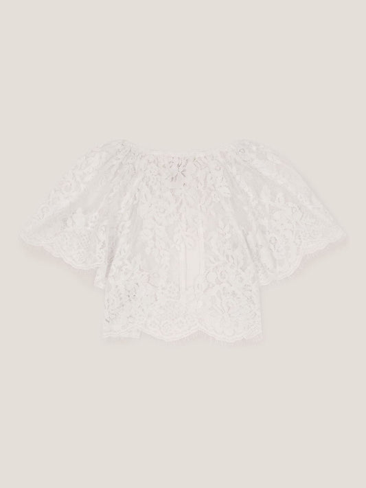Monsoon Cream Communion Lola Lace Short Sleeve Cover Up image 2