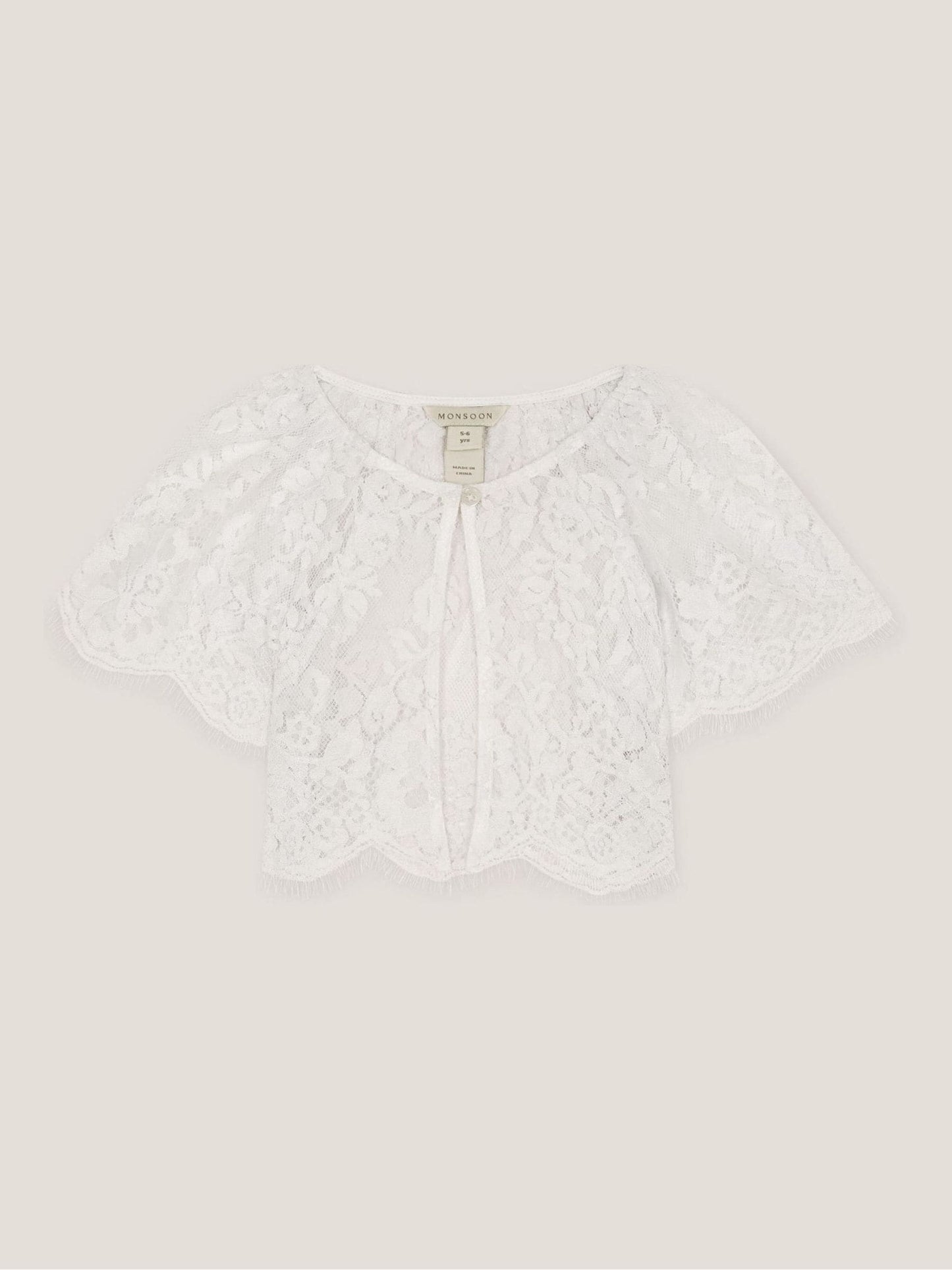 Monsoon Cream Communion Lola Lace Short Sleeve Cover Up image 1