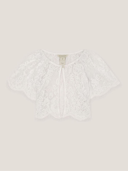 Monsoon Cream Communion Lola Lace Short Sleeve Cover Up image 1