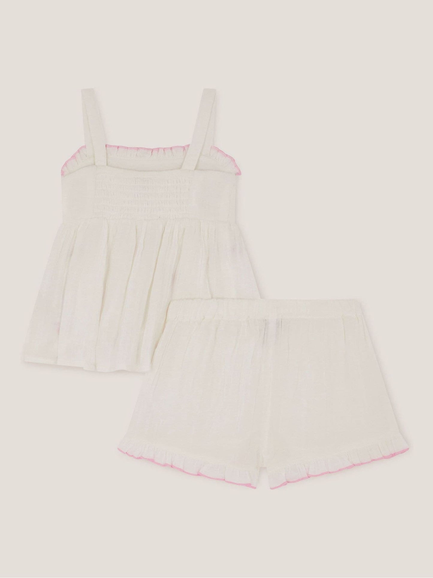 Monsoon White Baby Strawberry Top & Shorts Set image 2