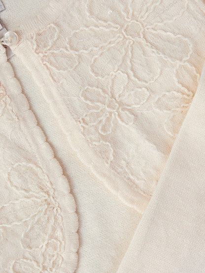 Monsoon White Sequin Flower Embellished Cardigan image 3