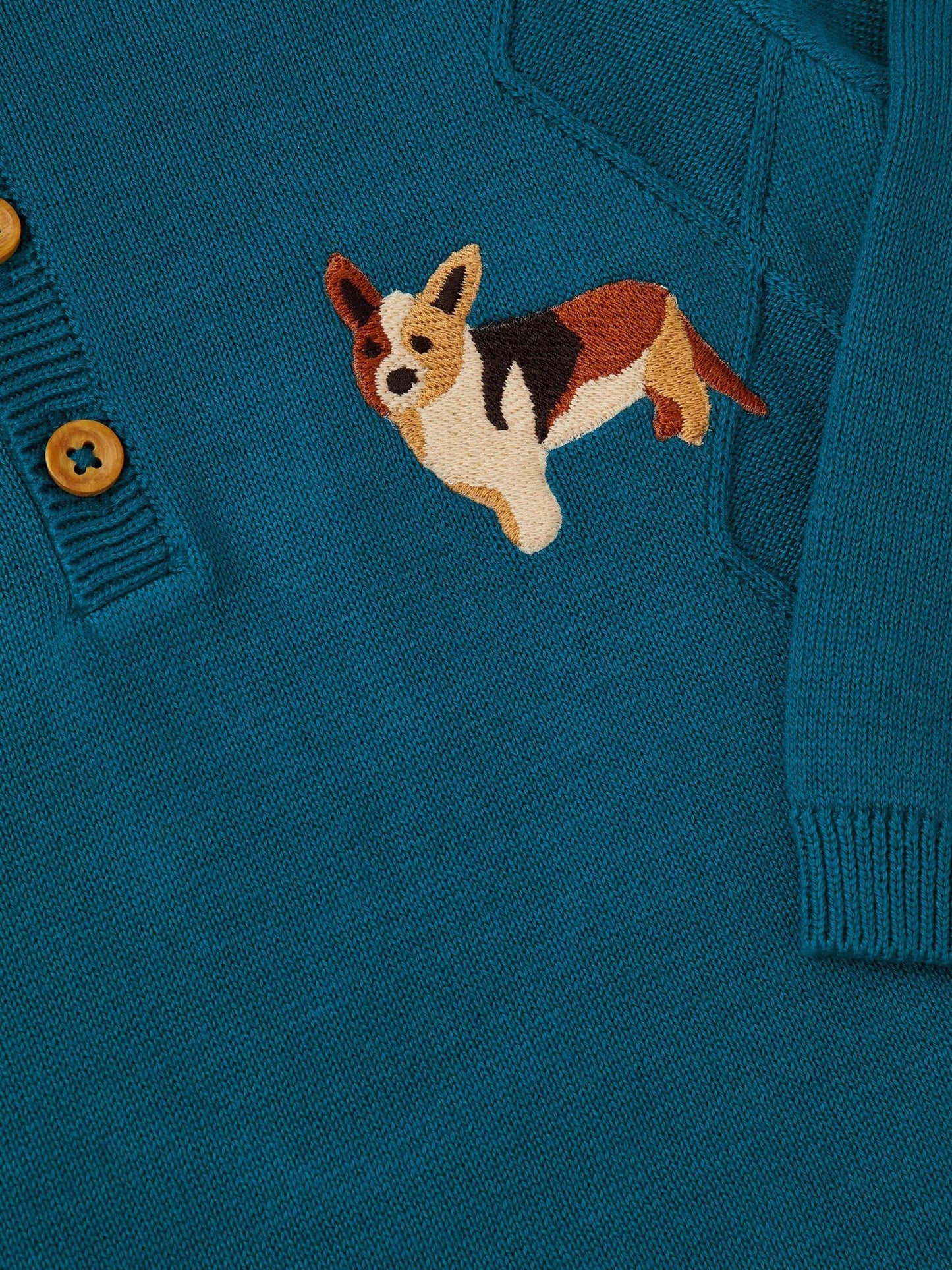 Monsoon Blue Newborn Dog Knit Romper image 3