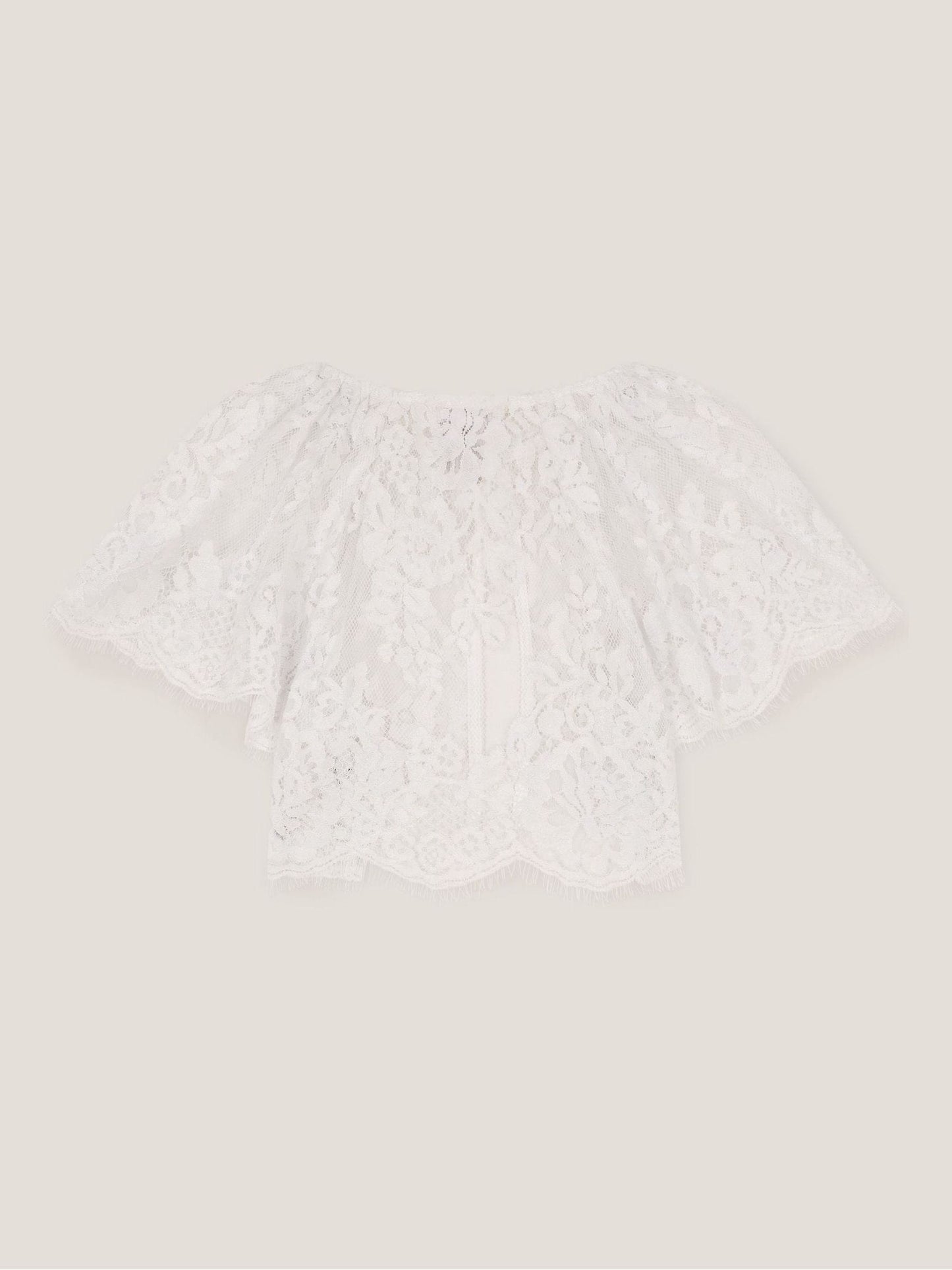 Monsoon White Communion Lola Lace Short Sleeve Cover Up image 2