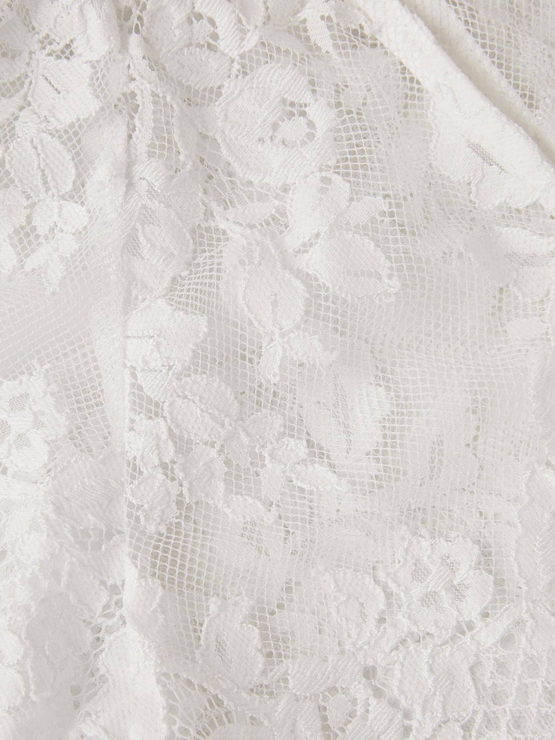 Monsoon White Communion Lola Lace Short Sleeve Cover Up image 3