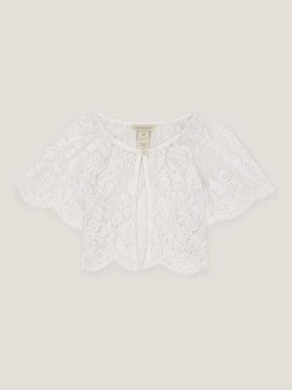 Monsoon White Communion Lola Lace Short Sleeve Cover Up image 1