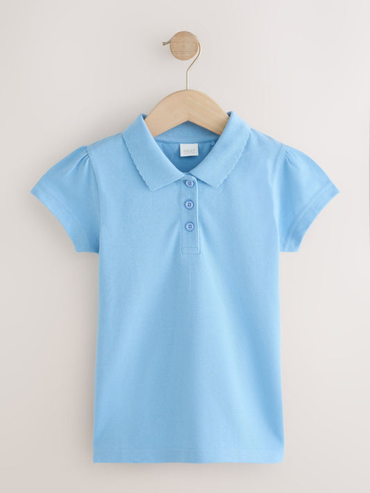 Dsiney Kidz - Blue Girls Cotton Short Sleeve Polo Shirt 3 Pack (3-16yrs) image 2