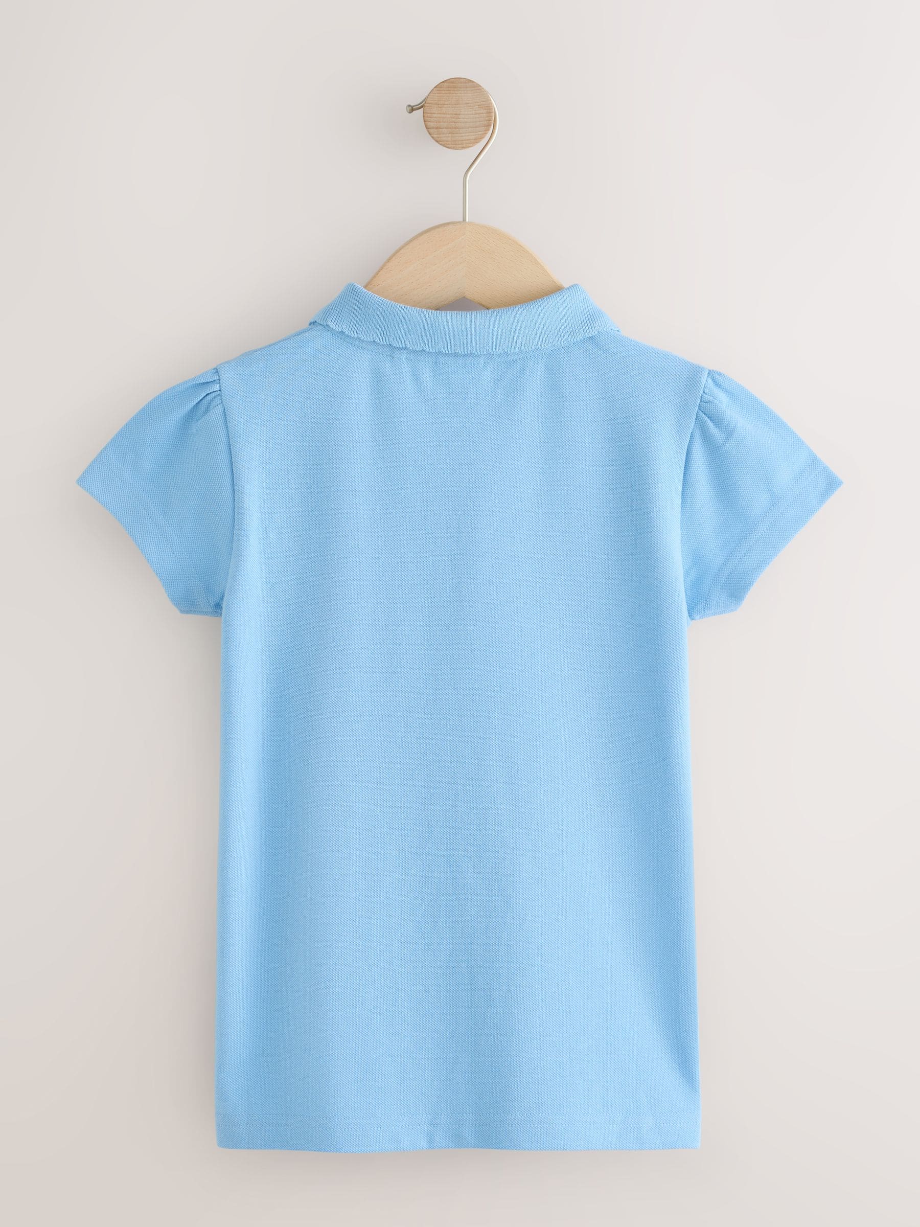 Dsiney Kidz - Blue Girls Cotton Short Sleeve Polo Shirt 3 Pack (3-16yrs) image 3