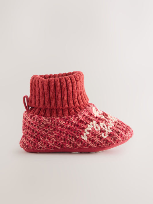 Dsiney Kidz - Red My First Christmas Baby Sock Top Boot Shoes (0-18mths) image 2